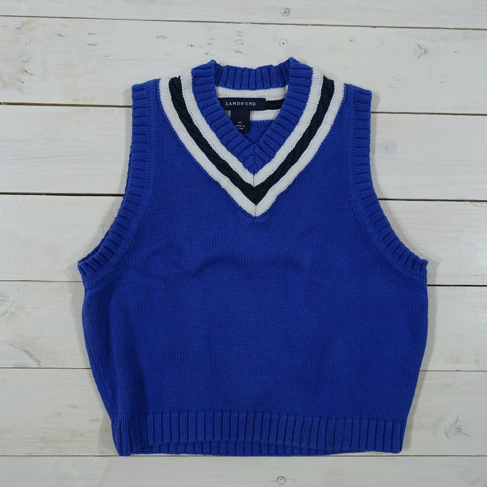 Toddlers Lands End V-Neck Sleeveless Sweater